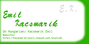 emil kacsmarik business card